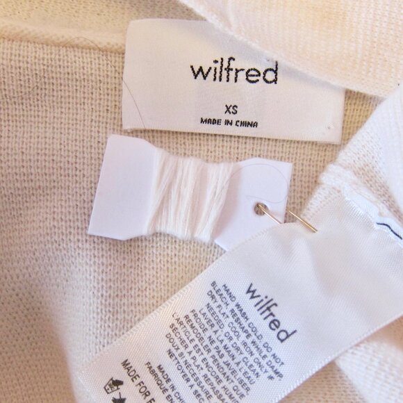 WILFRED IVORY BELIZE Long Cardigan Merino Wool Sweater XS - Picture 3 of 6